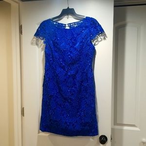 Blue lace dress, size 14, Vince Camuto
